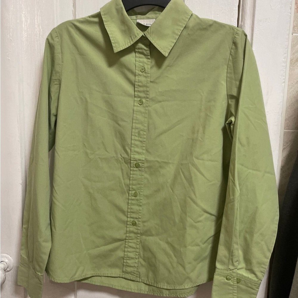 White stag Green women Button-Up Shirt( size: s 4/6)